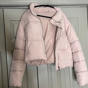 Blush bomber coat
